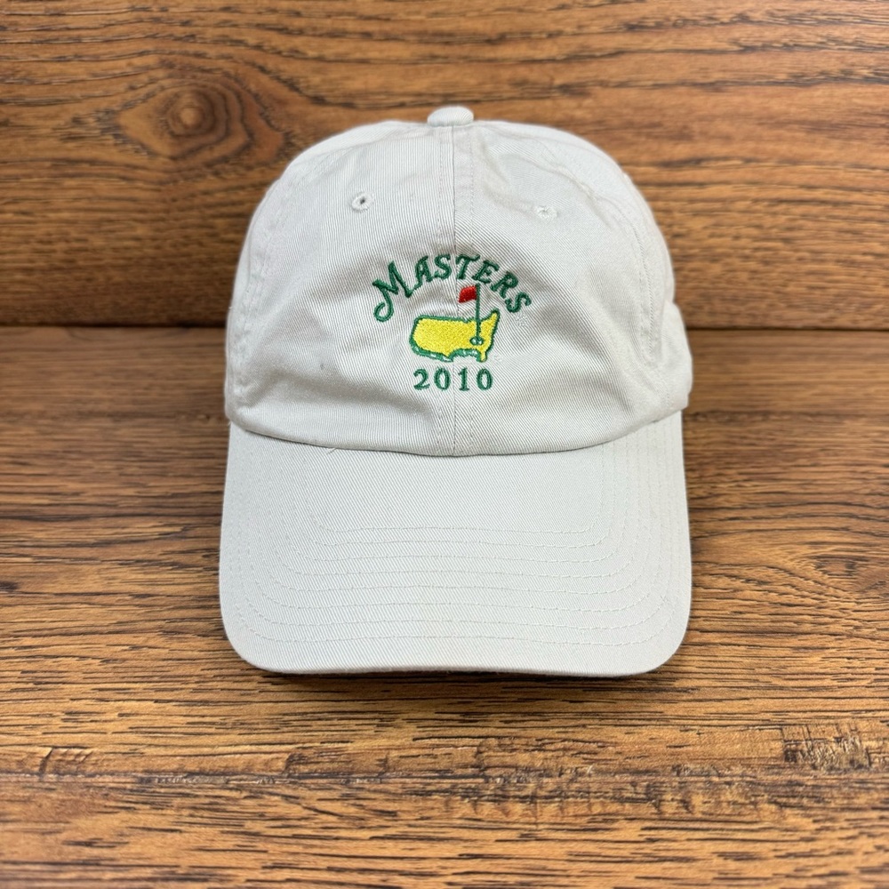 Masters 2010 Golf Beige Baseball Cap Adjustable Hat American Needle 100% Cotton